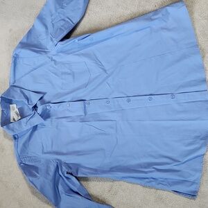 Maternity Motherhood Button Down 3/length sleeves Periwinkle Shirt- Large